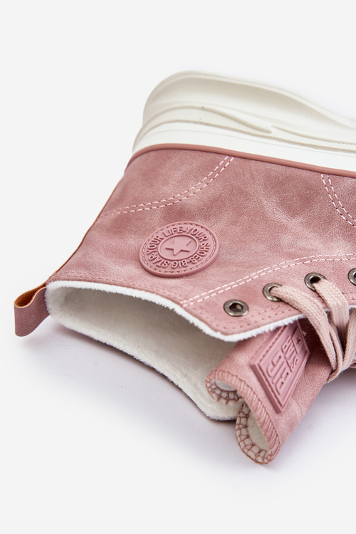 Теплі жіночі кросівки на платформі Big Star OO274071 Рожеві