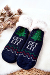 Новорічні довгі шкарпетки Christmas Tree Navy Blue