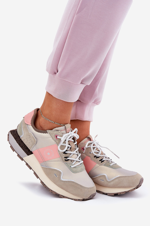 Жіночі Замшеві Кросівки Big Star RR274243 HI-POLY SYSTEM Сірі-Рожеві