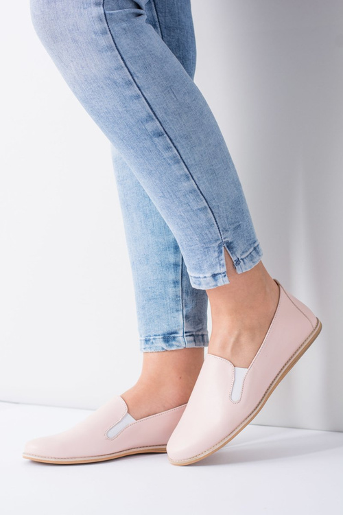 Рожеві пастельні жіночі балетки зі шкіри Fresca