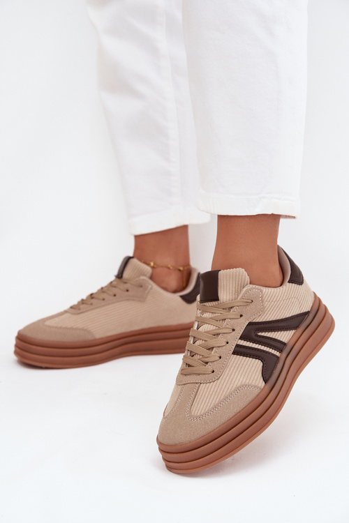 Замшеві жіночі кросівки на платформі Бежеві Corynelle