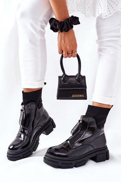 Чоботи на масивній підошві Чорні Чикаго