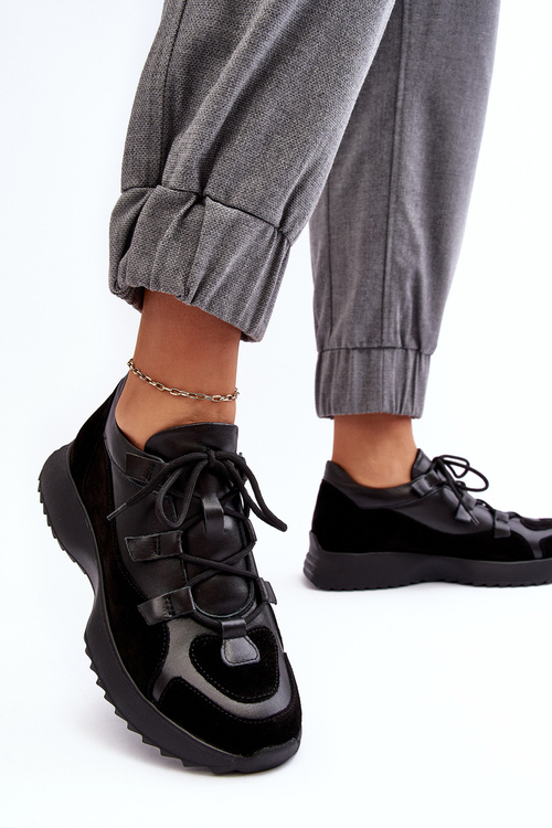 Жіноче шкіряне спортивне взуття M01/2 Zazoo Black