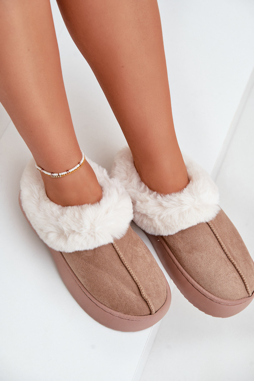 Жіночі тапочки з хутром бежеві Zinntia