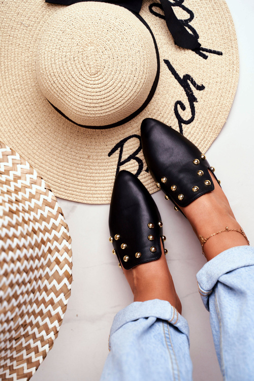 Жіночі чорні шльопанці Lu Boo Seniorita