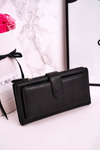 Великий жіночий гаманець з додатковим місцем для карток чорний