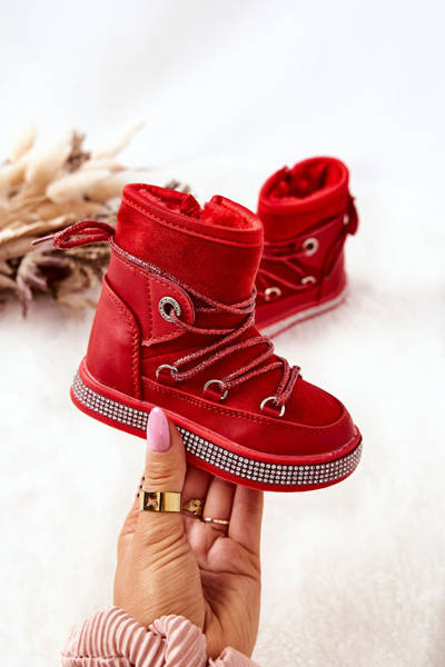 Дитячі сноуботи з цирконами Wellma Red