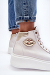 Жіночі високі кросівки на блискавці Lemar White Katerin 