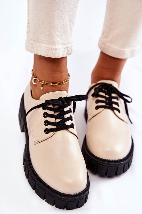 Модні шкіряні туфлі La.Fi 210013BE-PU Бежеві