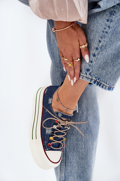 Жіночі Кросівки На Платформі GOE RR2N4103 Темно-сині