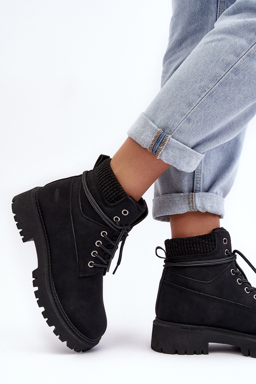 Жіночі чорні джинси з хрестиком у підкладці MM2R4012C