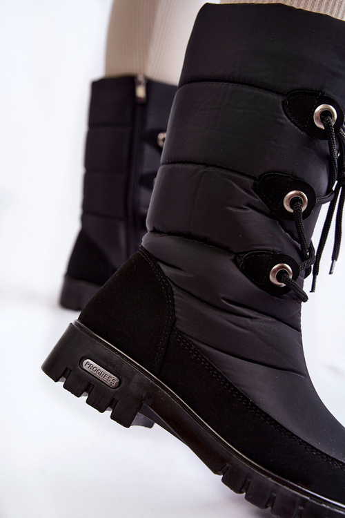 Високі теплі зимові черевики Progress PROGJ-20-07 Чорні