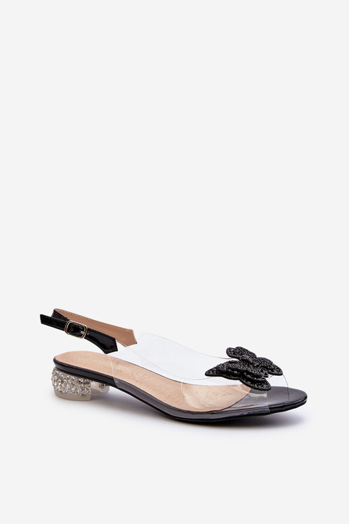 Прозорі босоніжки з прикрасами Чорні SBarski MR1037-05