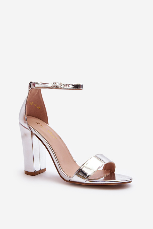 Срібні босоніжки на підборах Thakko