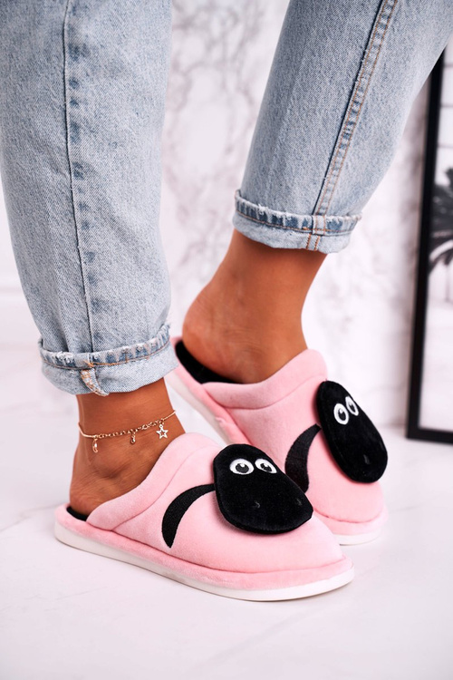 Жіночі велюрові тапочки з овечкою Рожеві Чарлі