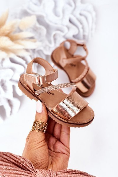 Дитячі босоніжки з паєтками Rose Gold Blake