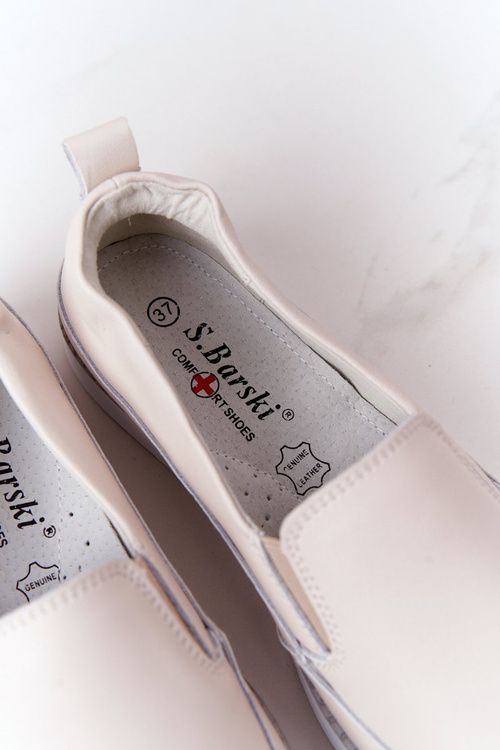 Жіночі шкіряні сліпони S.Barski Бежеві