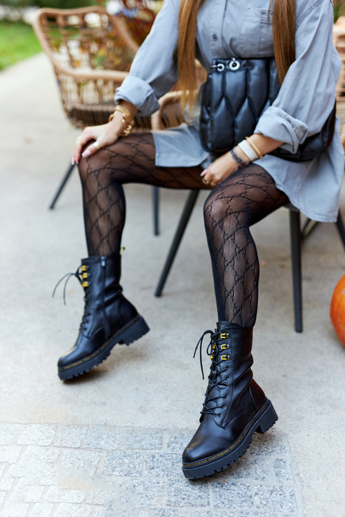 High Leather Workers Black Rockdale