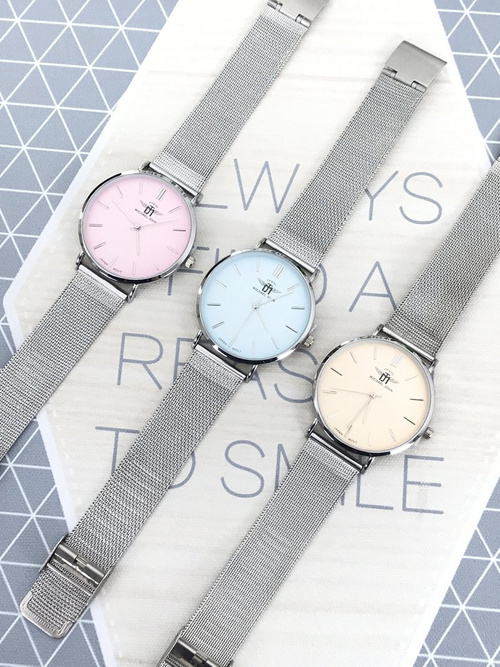 Жіночий годинник Michael John Florence Silver Pink Dial 40 мм