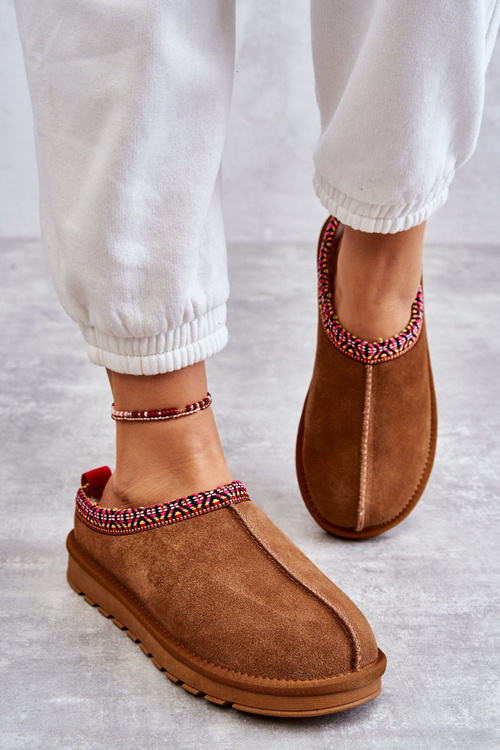 Замшеві жіночі тапочки з верблюжим хутром Buffie