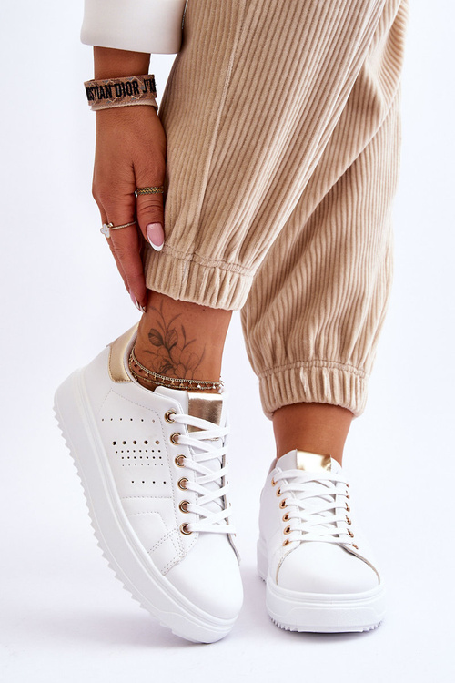 Жіноче спортивне взуття золото та біле Be First!