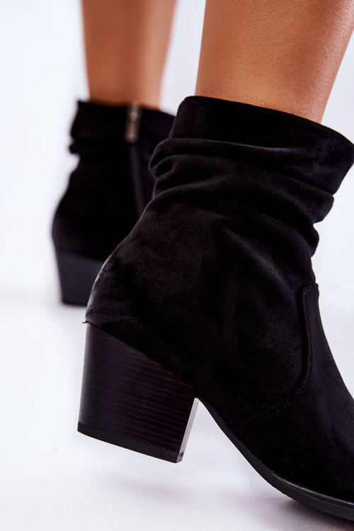 Жіночі замшеві теплі черевики Wenche чорного кольору