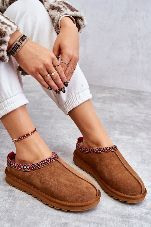 Замшеві жіночі тапочки з верблюжим хутром Buffie