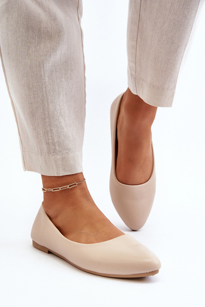 Жіночі балетки з екошкіри бежеві Tindomiel