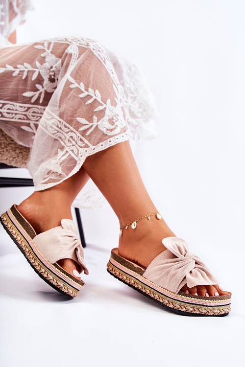 Жіночі тапочки на масивній платформі Terisa бежеві