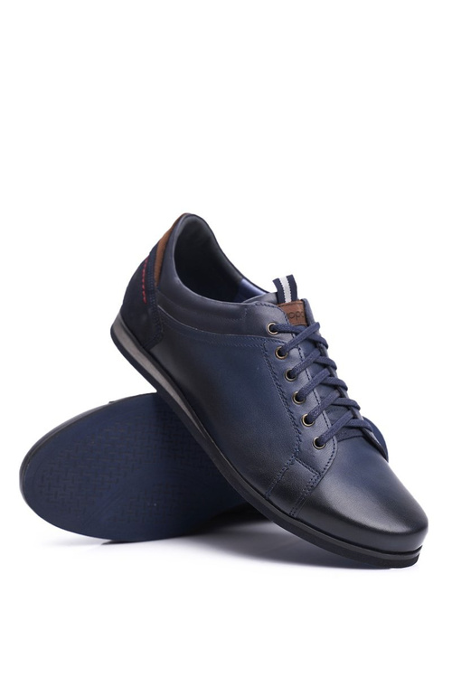 Темно-сині чоловічі шкіряні спортивні напівчоботи Нікополь Achilles