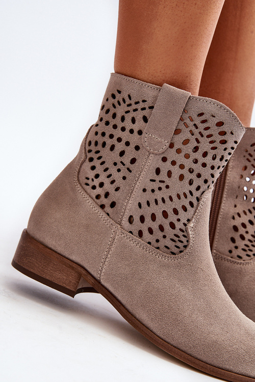 Жіночі черевики на шнурівці кольору Cappuccino Zazoo 3305/2