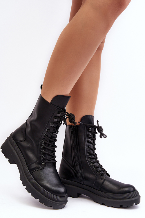 Жіночі робочі черевики екошкіра чорні Irande