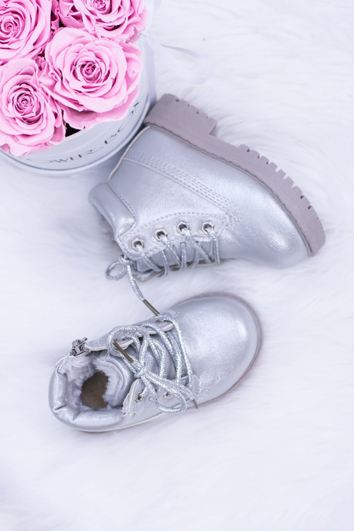 Дитячі утеплені сріблясті черевики Dexter