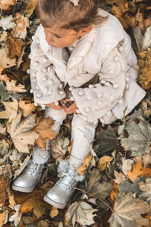 Срібні утеплені дитячі пінетки Trappers Phobos