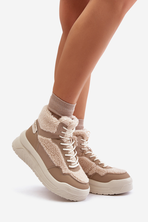 Жіночі кросівки на платформі з овчиною Lee Cooper LCJ-24-47-3145 чорний