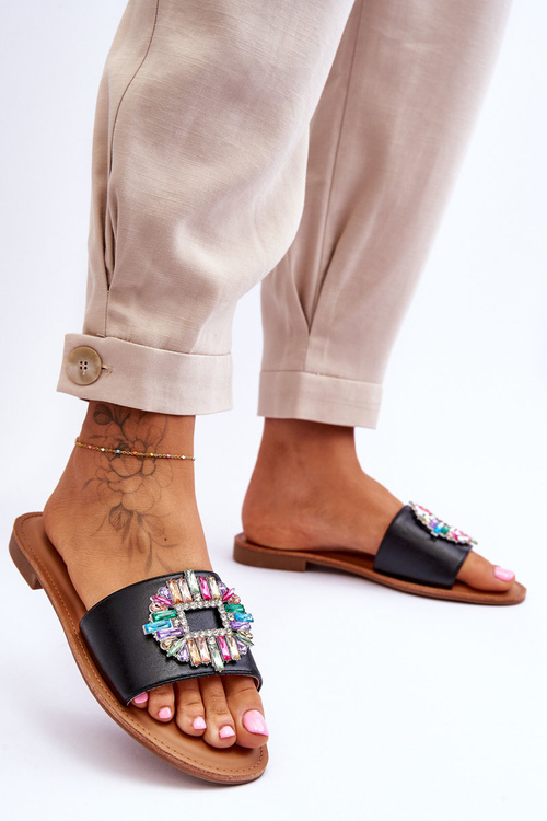 Жіночі модні босоніжки з декором Black Halsey