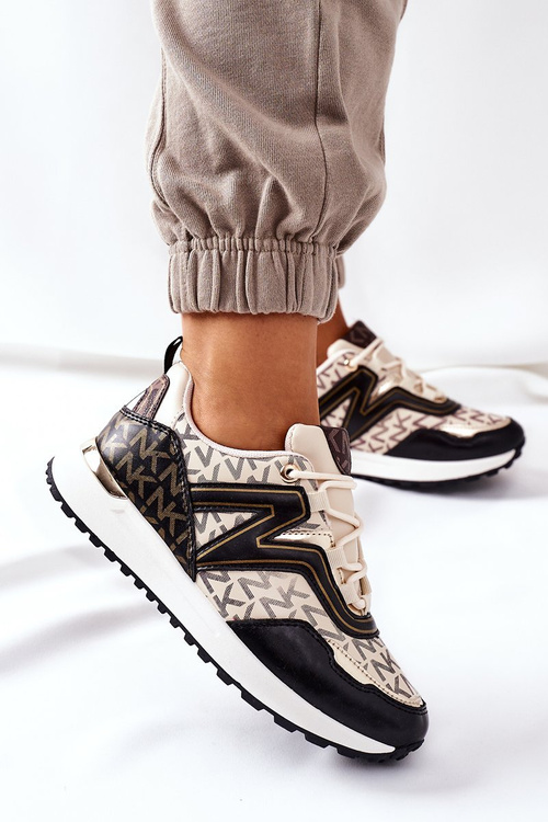 Жіноче спортивне взуття Кросівки бежево-чорні завжди