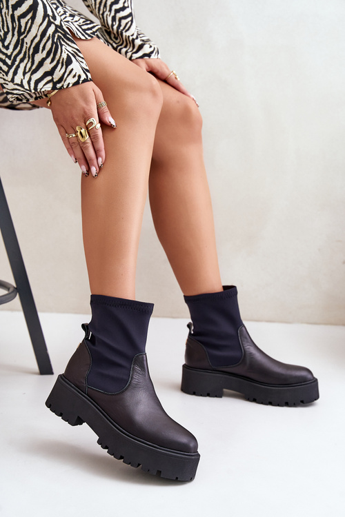 Жіночі сліпони Zazoo 2947 з натуральної шкіри чорного кольору