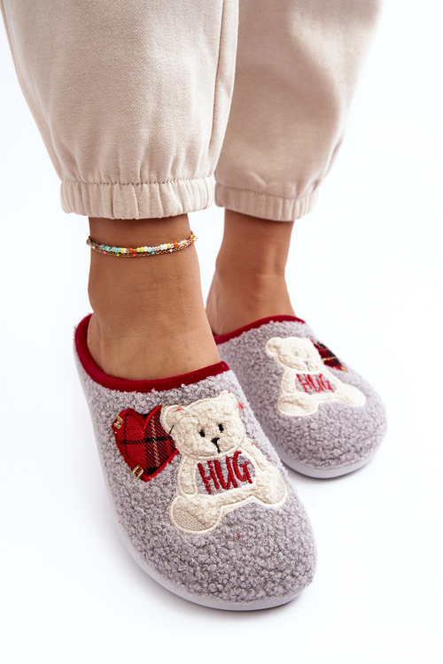 Жіночі домашні тапочки Тапочки з ведмедиком Inblu EC000095 сірий