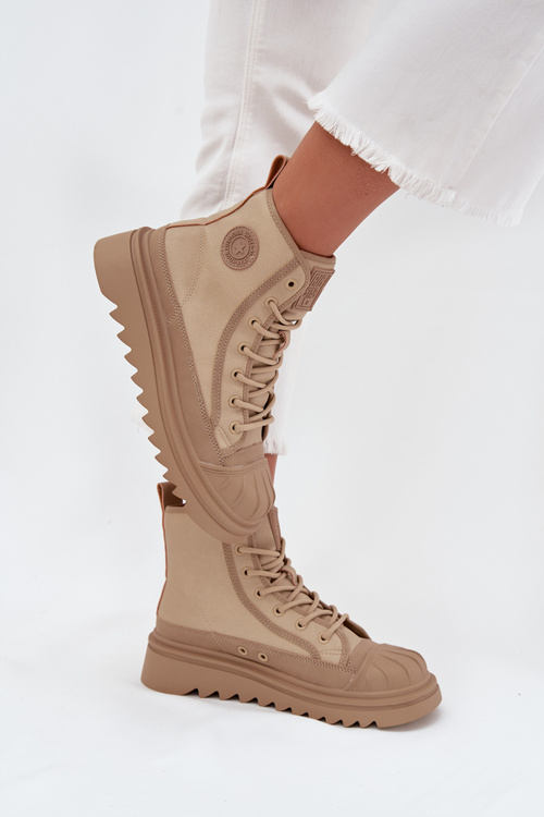 Високі Жіночі Кросівки З Утепленням Big Star OO274A356 Бежеві