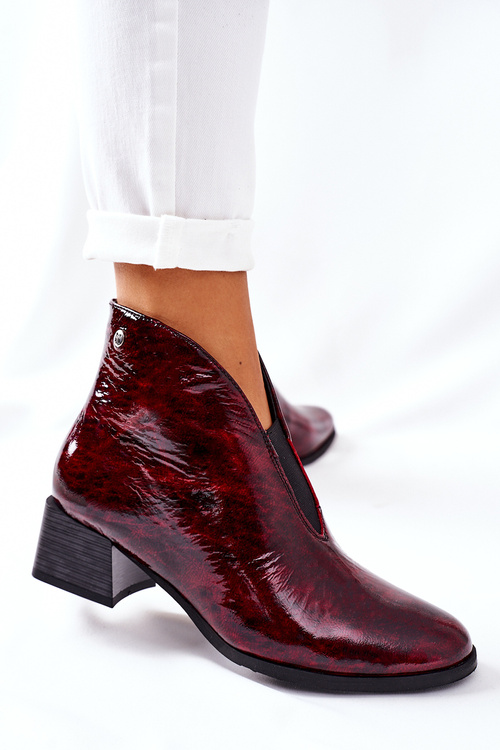 Чоботи шкіряні утеплені Maciejka 04777-13 темно-червоні