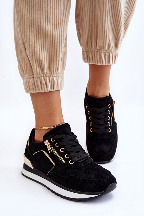 Замшеве спортивне взуття на платформі Black Riverside