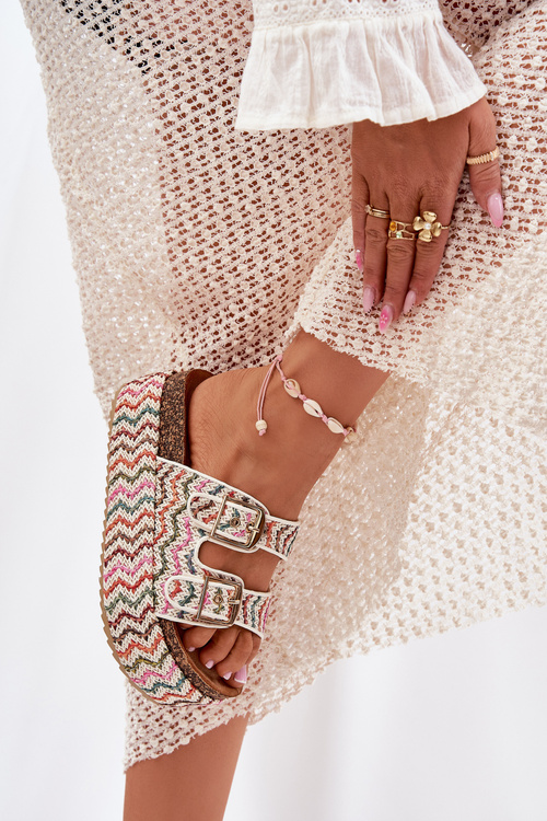 Жіночі Сандалі На Масивній Платформі З Плетінням Та Застібками Багатоколірні