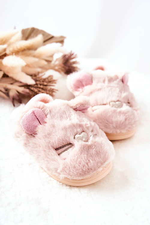 Дитячі тапочки Котики з вушками Світло-рожеві Tammy