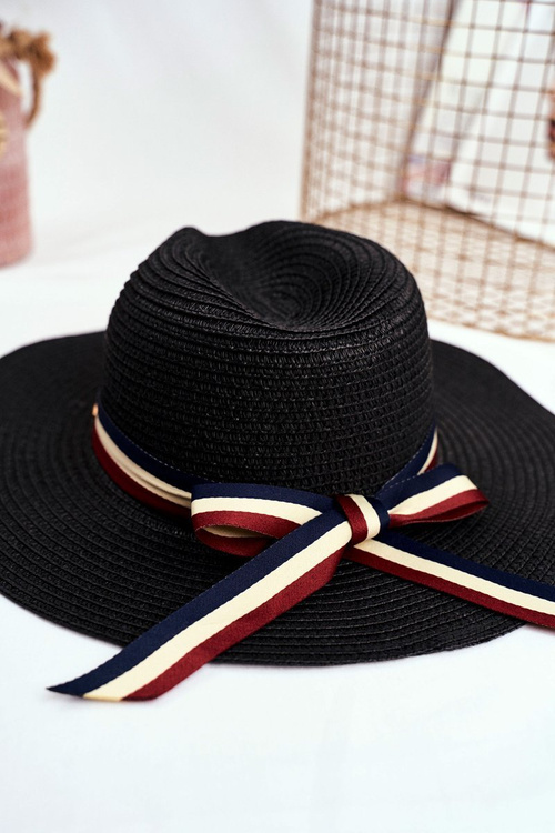 Жіночий капелюх Panama 100% Paper Navy Gold Fly