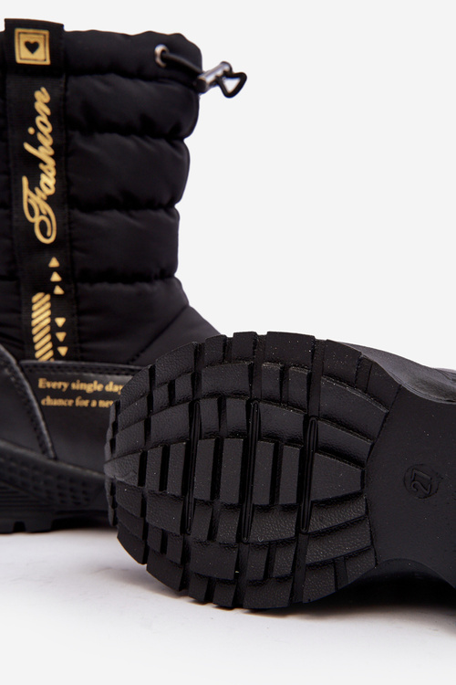 Дитячі утеплені зимові черевики на вовняній блискавці Black Delhi