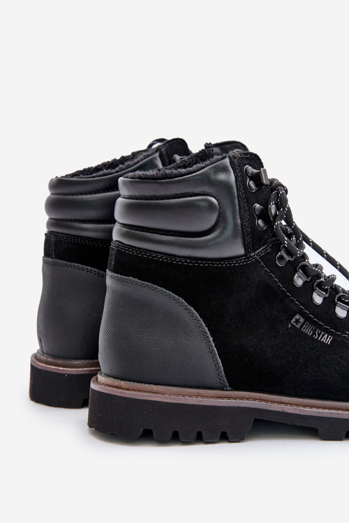 Чоловічі замшеві утеплені ботильйони Big Star OO174643 Чорні