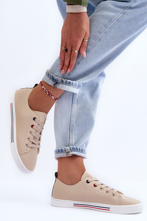 Жіноче шкіряне спортивне взуття бежеві Mossaia