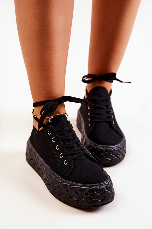 Кросівки на масивній платформі Чорні Suzane