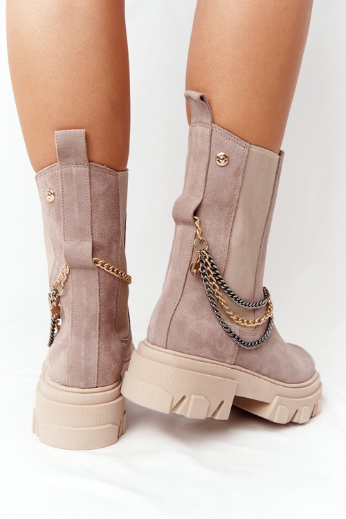 Замшеві черевики челсі Lewski Shoes 2998-0 бежевого кольору